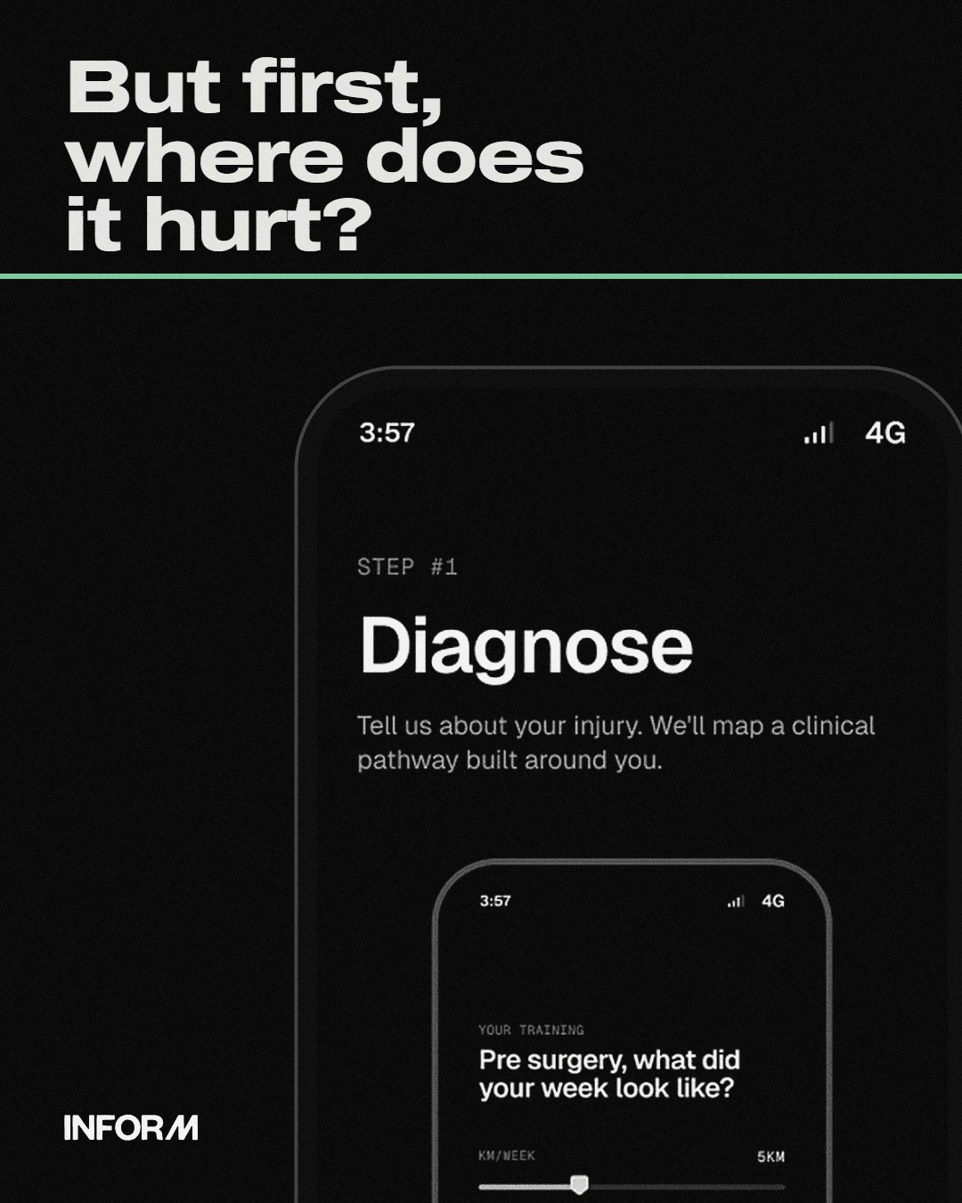 Inform digital physiotherapy mobile intake for guided injury assessment and clinical pathway mapping