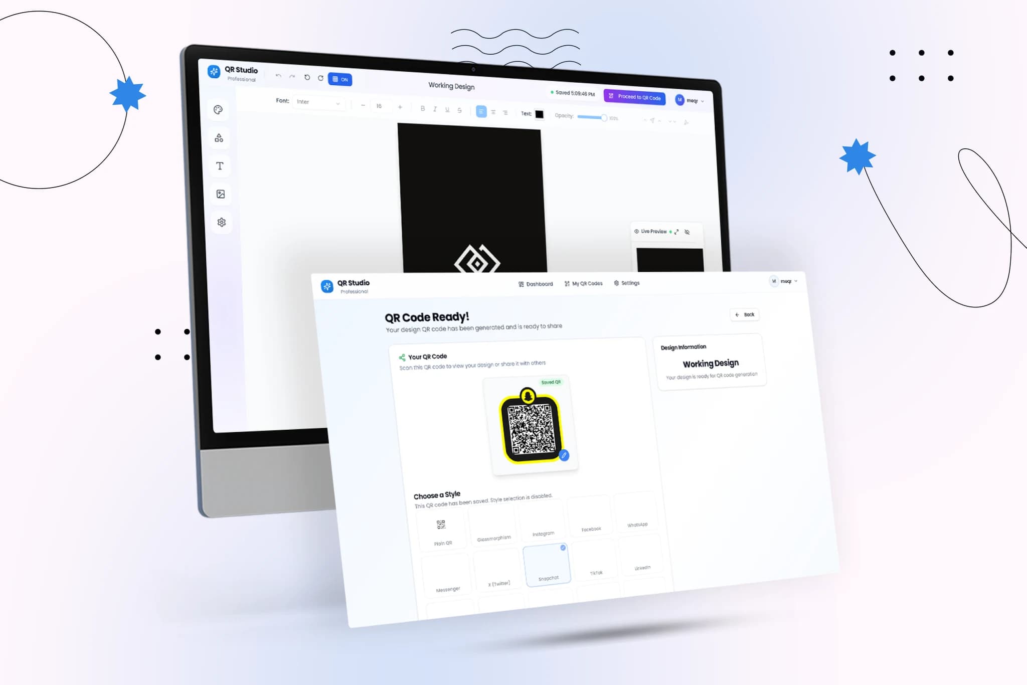 TapNFC dashboard showing QR and NFC link management tools