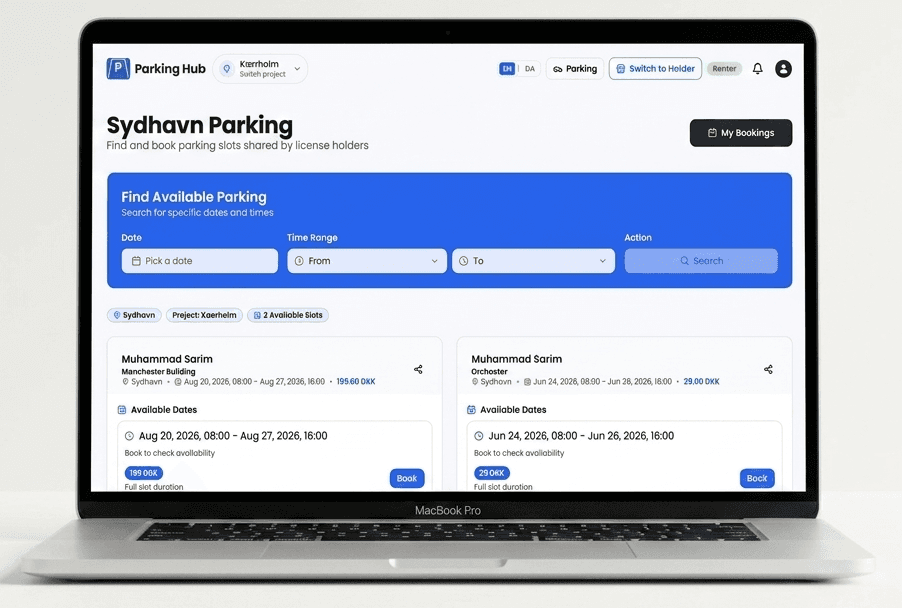 ParkingHub city and area selection hub with multi-tenant subdomain routing